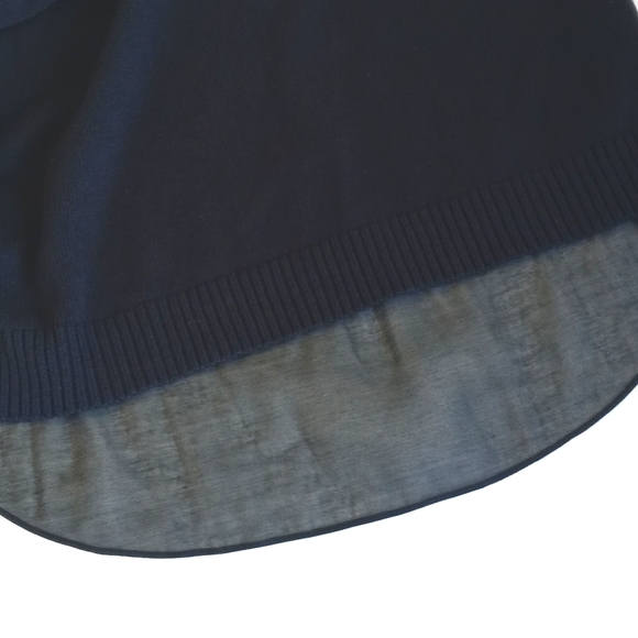 10 Crosby Derek Lam Women's Navy Blue Cashmere & Silk Short Sleeve Sweater Top L - Picture 7 of 13
